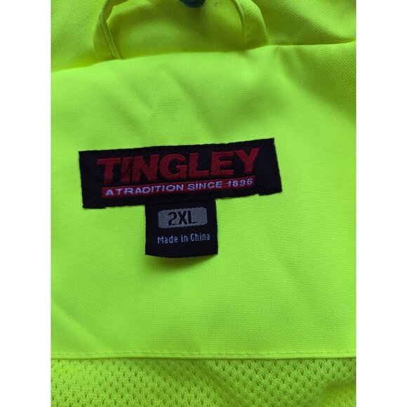 Tingley Men's High-Visibility Reflective Raincoat 2XL Yellow Waterproof - Picture 9 of 12